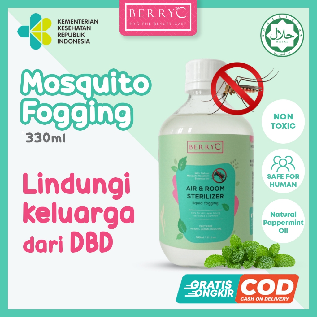 BerryC Mosquito Repellent Fogging 330ml Natural Anti Nyamuk DBD Demam Berdarah / Dengue Obat Cairan 