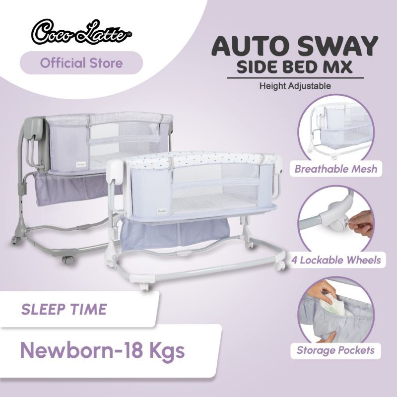 Cocolatte - Box Bayi Auto Sway Side Bed MX | Tempat Tidur Bayi Ayunan Elektrik