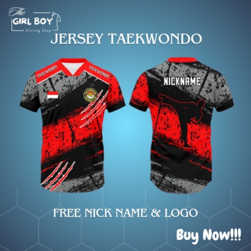 Baju Jersey Taekwondo | Kaos Jersey Muay Thai | Baju Jersey  Karate | Pakaian Bela Diri | Pakaian Ol