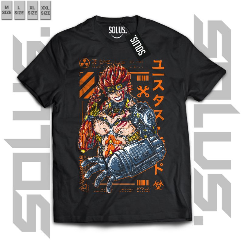 T-shirt One Piece Mecha - Eustass Kapten Kid - Unisex Distro Hitam