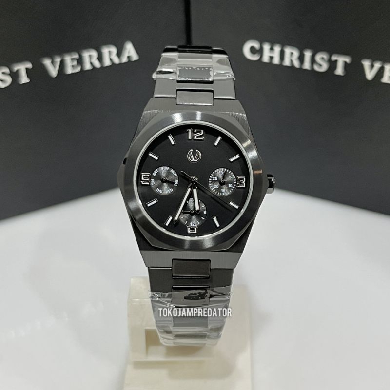 JAM TANGAN WANITA CHRIST VERRA CV 922163L-16 BLK ORIGINAL