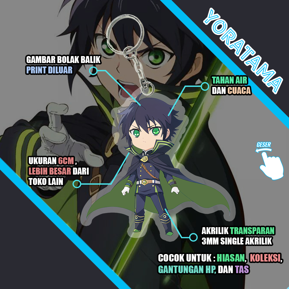 Gantungan Kunci Yuichiro Owari No Seraph, Keychain Anime Lucu