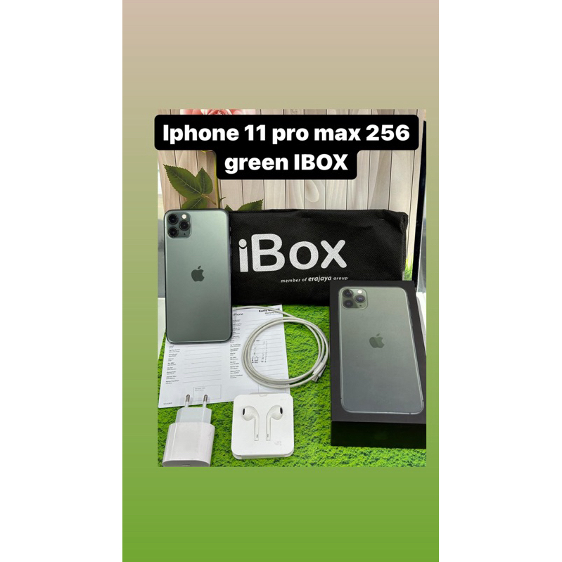 iphone 11 pro max 256 green ibox bekas
