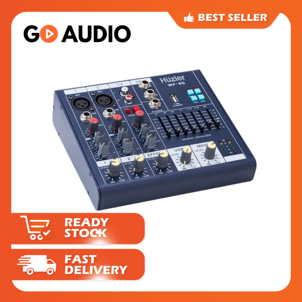 FLASH SALE Mixer HUZLER WF 4G + USB Original / Mixer Murah 2 Channel Kualitas Bagus