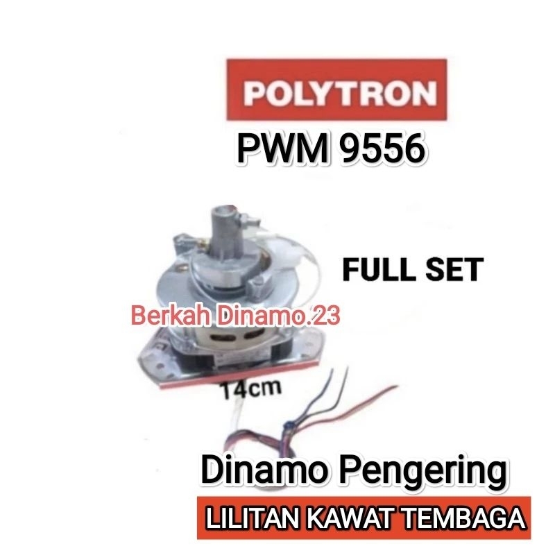 Dinamo / Motor Pengering Mesin Cuci POLYTRON PWM 9556 PWM-9556 Mesin Dinamo Spin / Pengering Tembaga