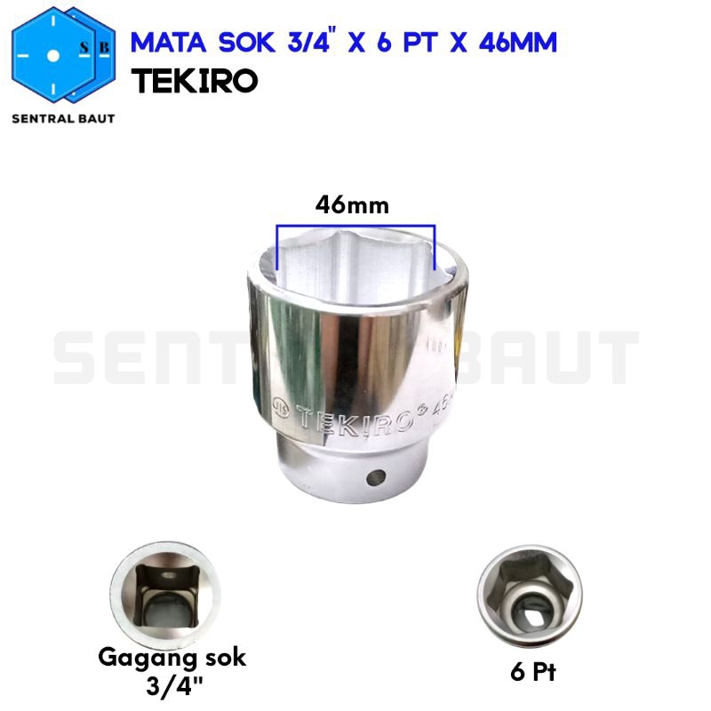 Mata sok 3/4" x 6Pt x 46mm TEKIRO