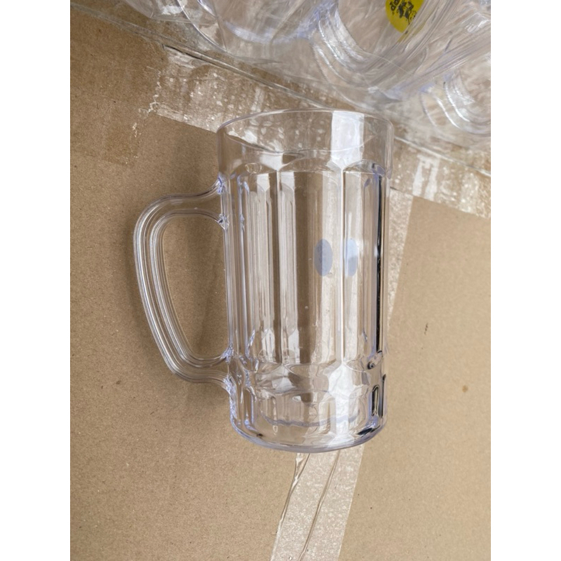 Gelas Bir Atom Mika Cangkir Plastik Bening Besar Tempat Kopi Teh (6pcs)