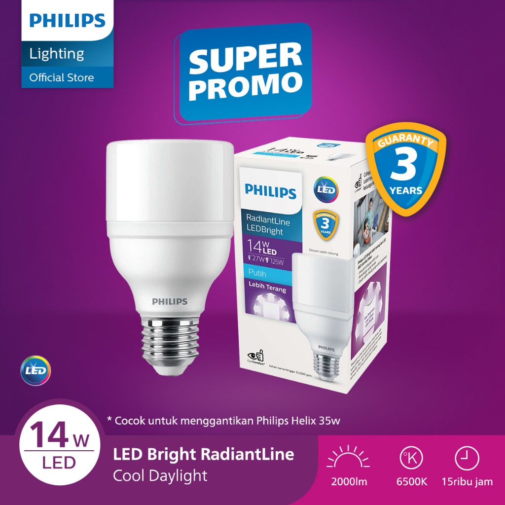 Philips Lampu Radiantline LED Bright 14W E27 6500K 230V Putih