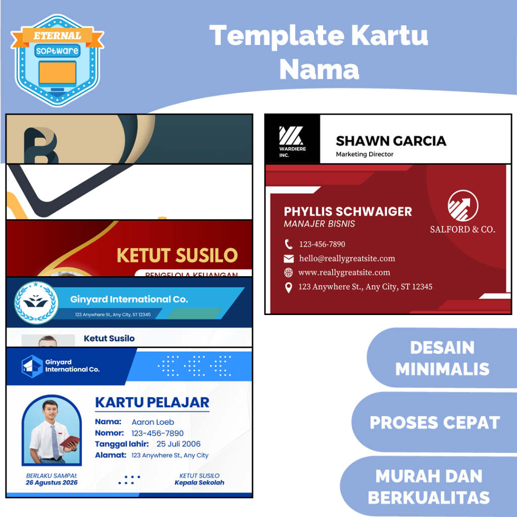 

Template PPT Kartu Nama Kartu Pelajar Kartu Bisnis Siap Edit Desain Minimalis Elegan Modern