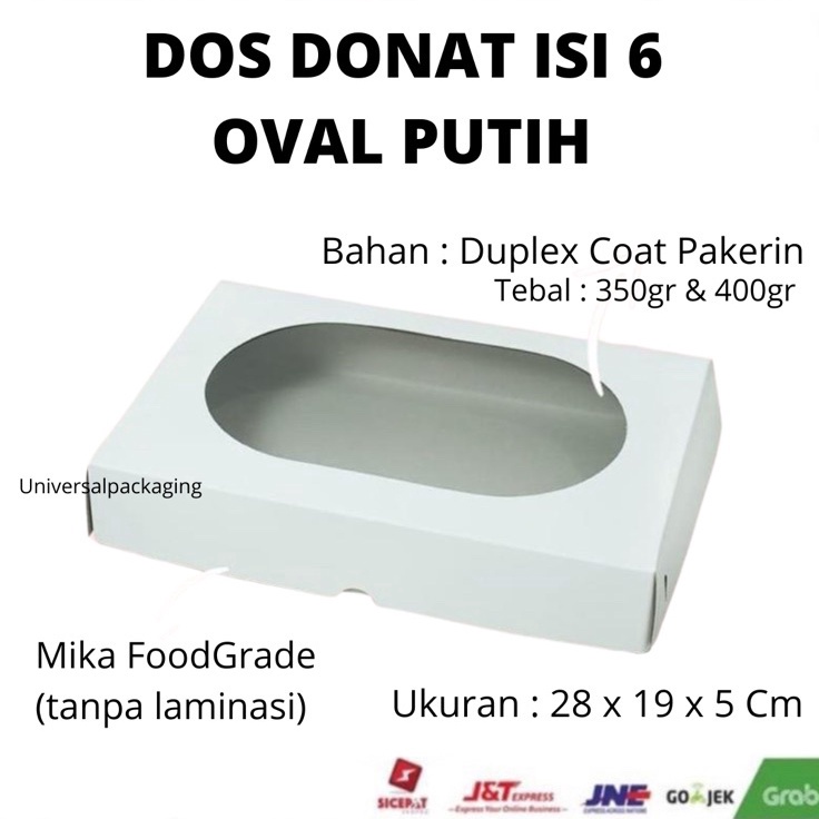 

Murah Meriah 1 PCS Dos DUPLEX PUTIH DONAT PUTIH POLOS isi 6 D6 Kardus Box Karton Dus Donat