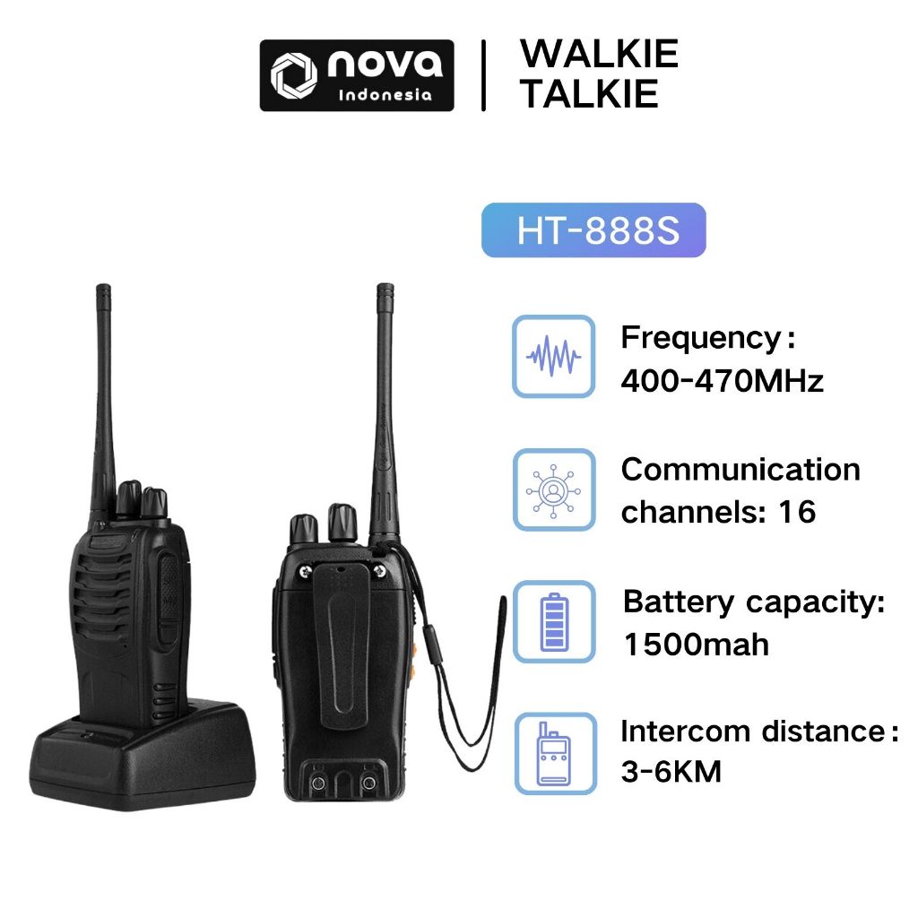 Nova Walkie Talkie BF 888s Jarak UHF Radio Dua Arah Talkie BF 888s/ Bf Handy Talky Radio HT/ Radio H