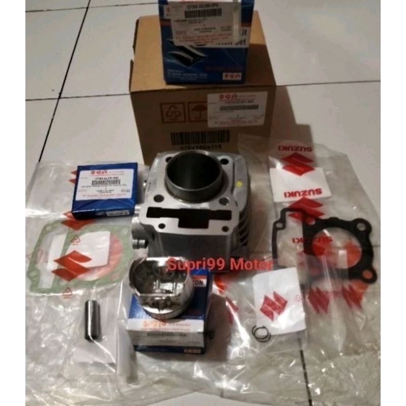 Blok Seher Piston 1Set Paking Suzuki Shooter Smash Fi 115, Shooter 115 Asli Original SGP