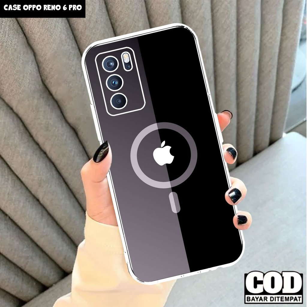 Case OPPO RENO 6 PRO - Casing OPPO RENO 6 PRO Motif ( MAGSAFE ) - Softcase Premium Fourside - Bening