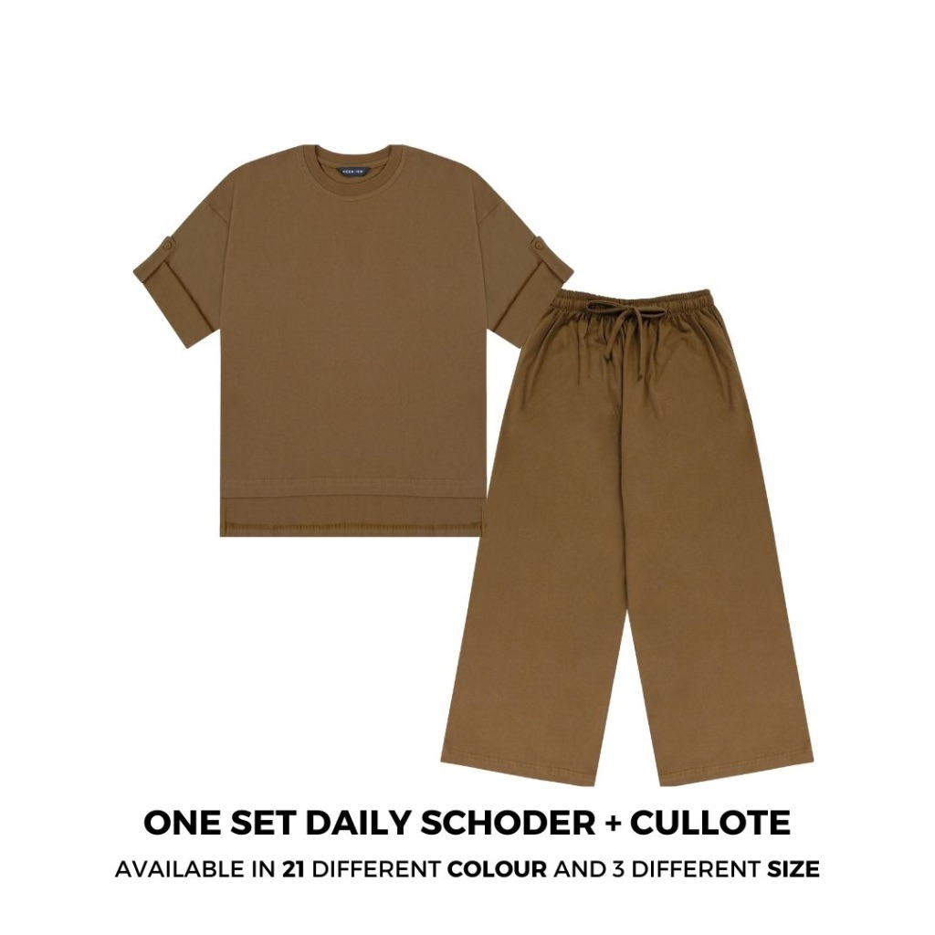KEEN.IDD ONE SET - Daily Schoder + Thin Cullote Long | Premium Cotton Combed 24s