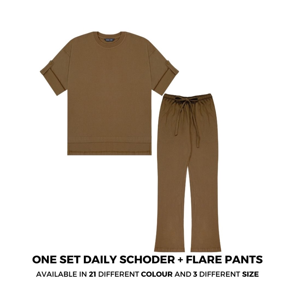 KEEN.IDD ONE SET - Daily Schoder + Flare Pants | Premium Cotton Combed 24s