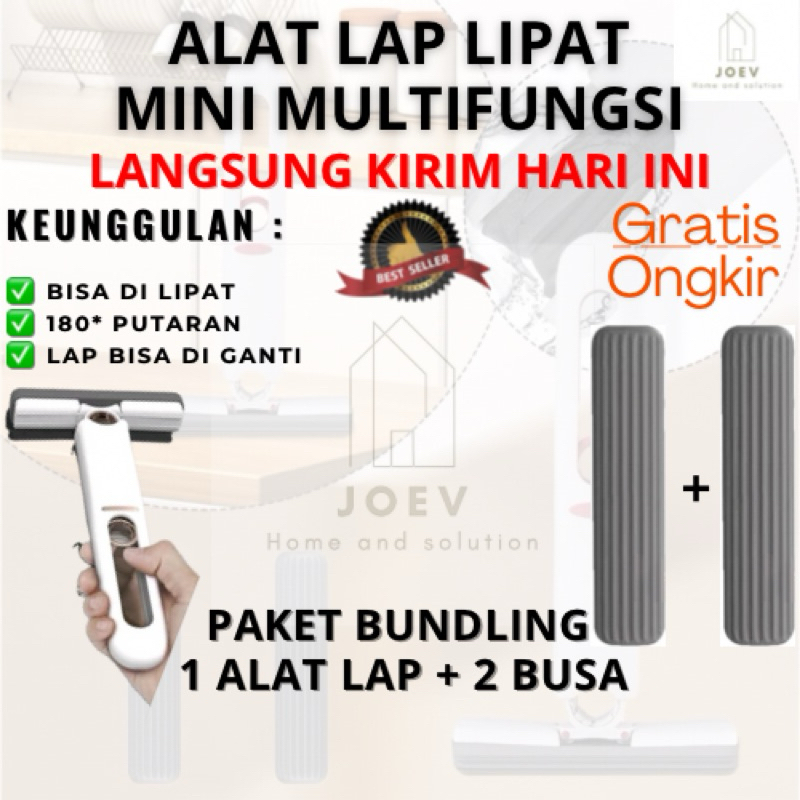 ⭐️Joev Home⭐️ PAKET BUNDLING MINI MOP Alat Pel Kaca Keramik Minimop Lap Meja Spon Busa Jendela Porta