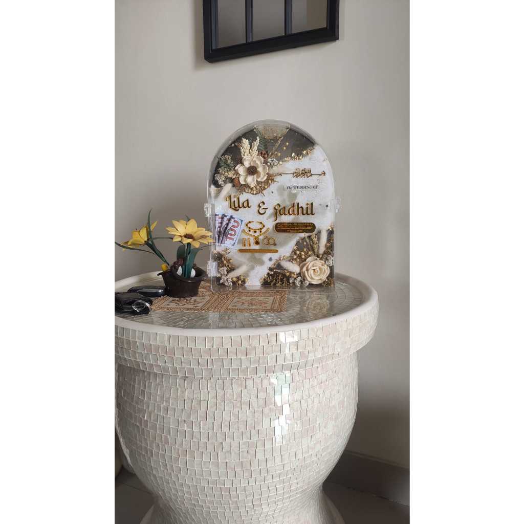Mahar Resin Kubah Mewah 25x35 / Mahar Pernikahan / Mahar Kubah Akrlik