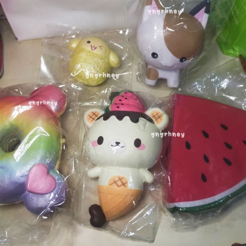 cuci gudang flash sales preloved squishy ibloom tanker cat creamiicandy yummibear rainbow donut chaw