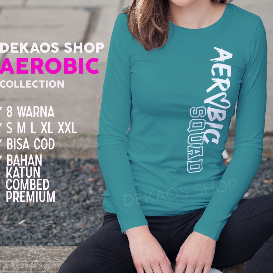 Ready Stock BAJU AEROBIC WANITA  KAOS AEROBIC WANITA  KAOS SENAM ZUMBA LENGAN PANJANG  SETELAN ZUMBA