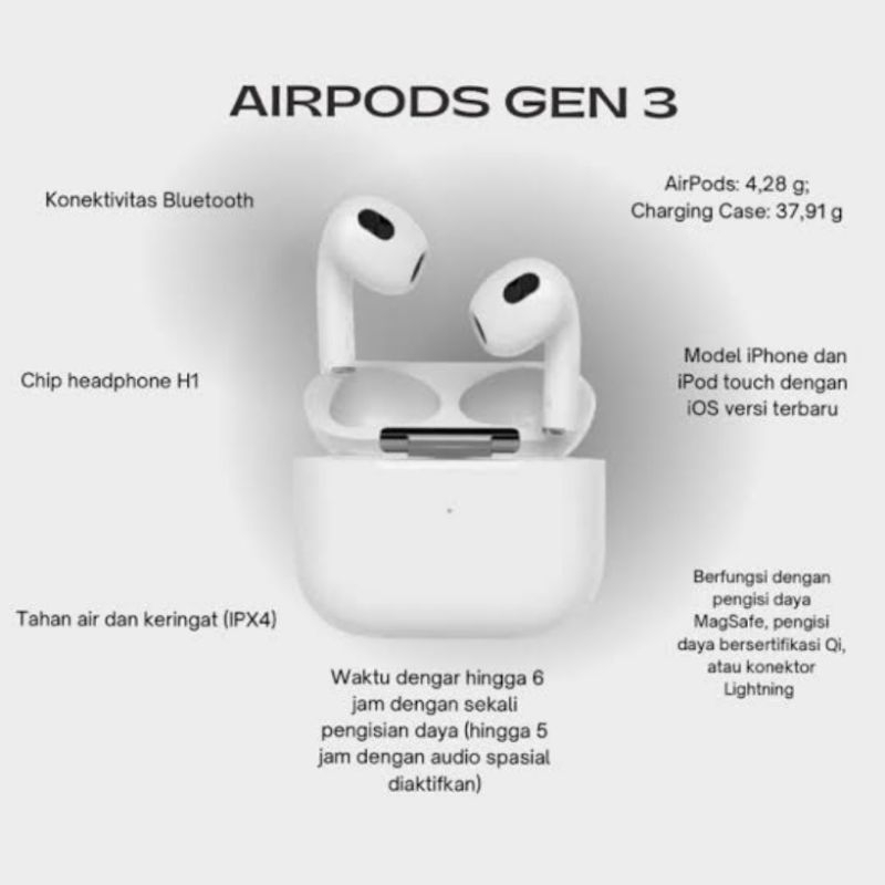 (RESMI &amp; INTER) Apple AirPods 3 (Gen 3)