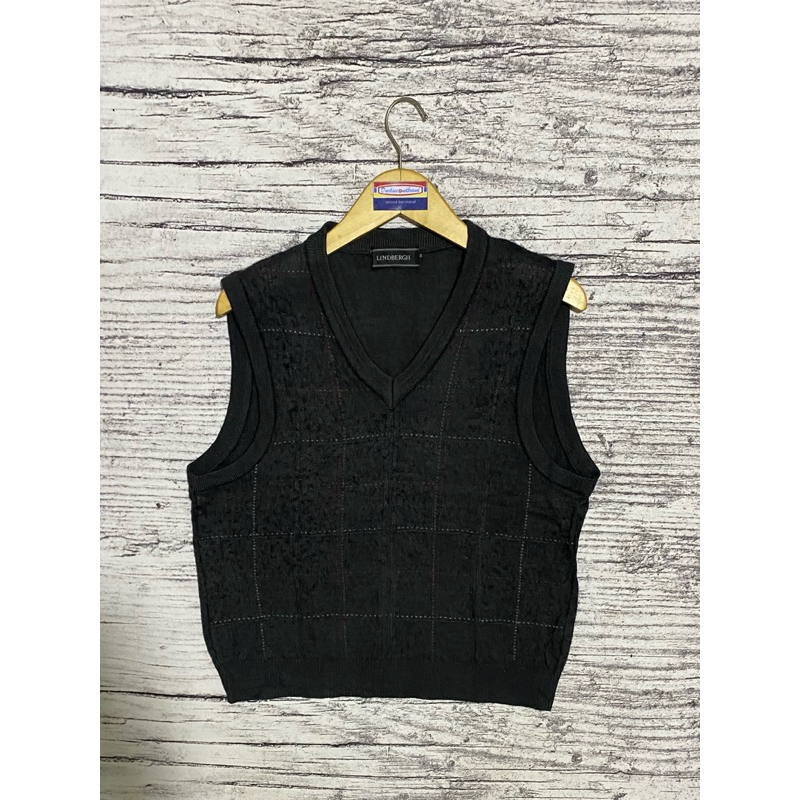 Vest rompi knit knitwear rajut outer unisex kotak casual Lindbergh second