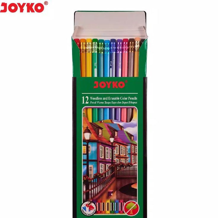 

Ready Merakyat Pensil Warna Dapat Dihapus 12 Warna Joyko CP19