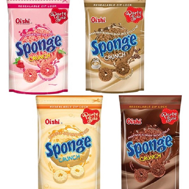 

KODE PRODUK M9JO78685 Oishi Sponge Crunch Mochacino Choclat keju chese strawberry 1gr