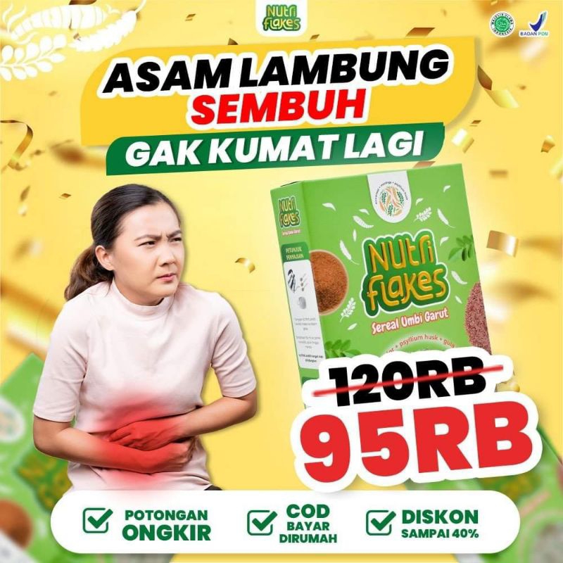 

1 BOX NUTRIFLAKES Original Sereal Umbi Garut Sehat Solusi Asam Lambung Naik Dan Gerd