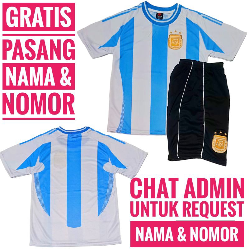 /setelan baju bola anak ARGENTINA/setelan Jersey home ARGENTINA/SETELAN JERSEY SEPEDA ANAK#, SETELAN
