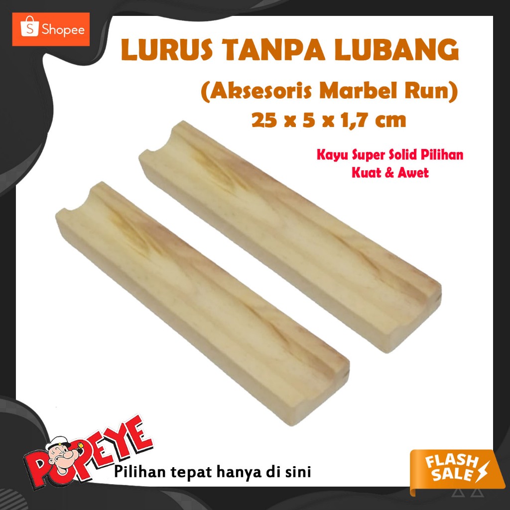Marble Run Aksesoris Lintasan Kelereng Lurus Tanpa Lobang