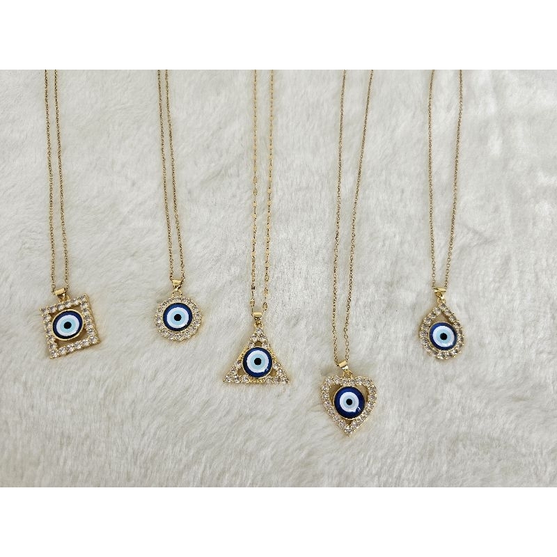 Necklace Evil Eye Pendant Different Shapes / Kalung Evil Eye