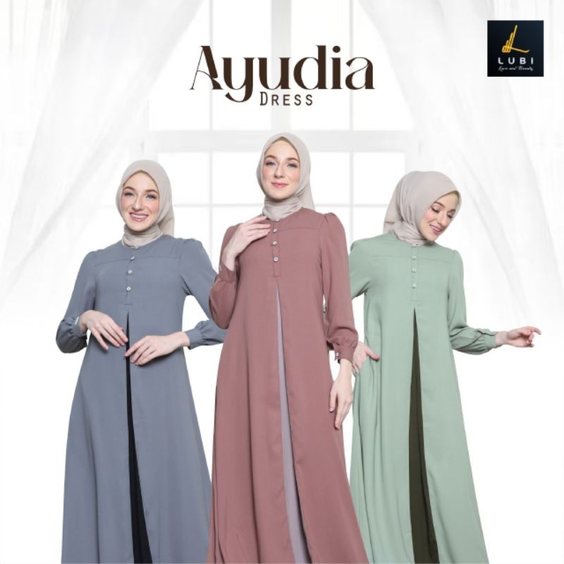 Ayudia Dress by Lubi | Gamis Lubi Terbaru | Gamis Polos | Gamis Elegant | Gamis Premium | Gamis Lubi