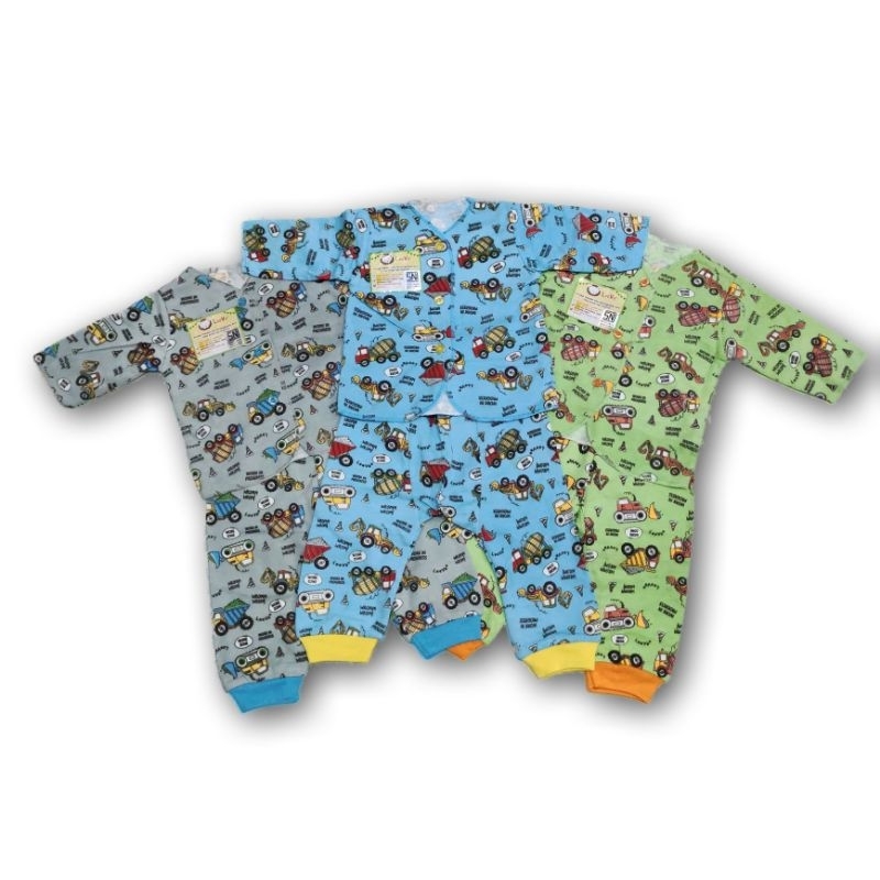 [2 STEL] Setelan Bayi Newborn Leeva Baby 0-6 Bulan laki laki Baru Lahir Panjang Lembut baju tidur ba