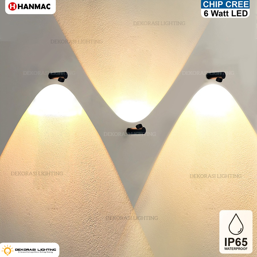 Lampu dinding taman pilar sorot led 6w stand outdoor waterproof dekor