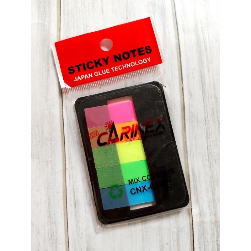 

STICKY NOTES CNX-6309 CARINEX ISI 100 LEMBAR UK 1.2X4.5MM MIX COLOURS