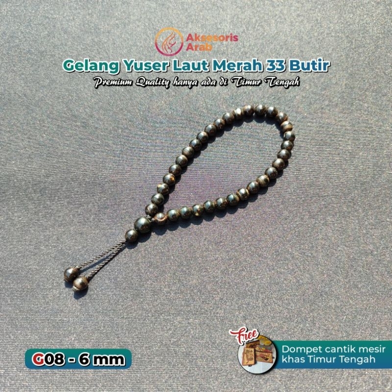 Gelang Tasbih 33 Yuser Laut Merah Mesir Asli