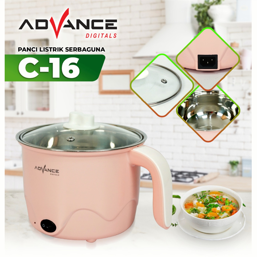 Panci Listrik Advance C-16 Multifungsi/Panci Listrik Advance Serbaguna 1,5L/Panci Listrik Kukus Rebu