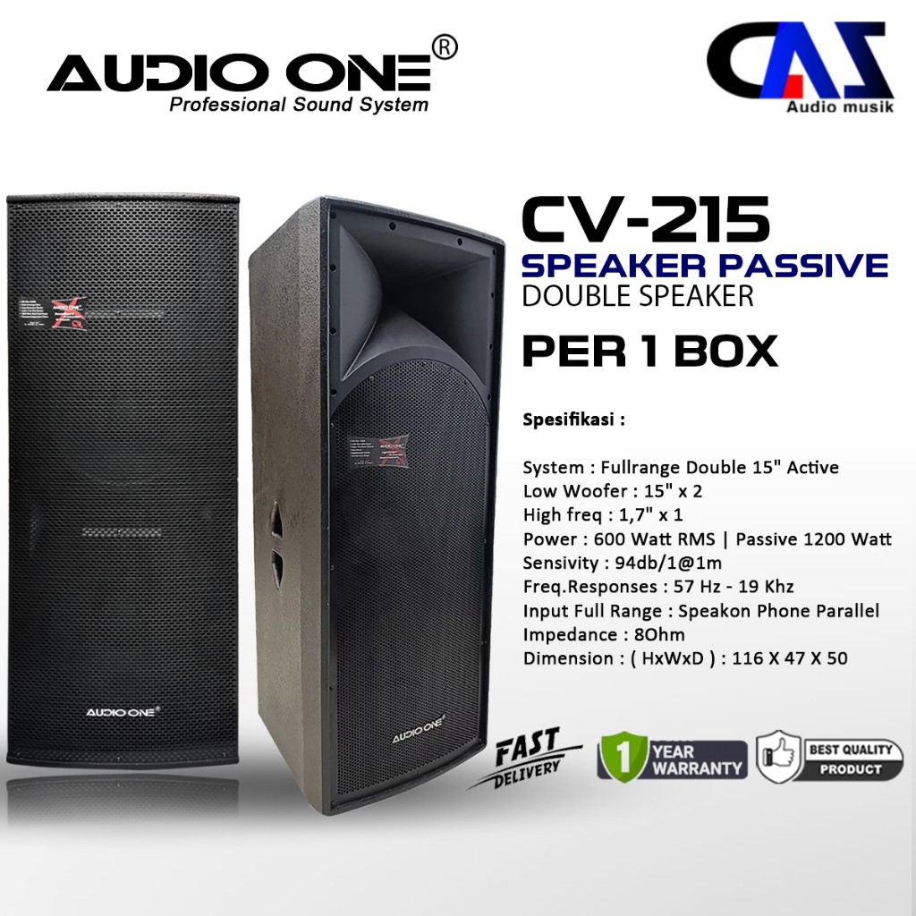 (1BOX) Speaker Double Aktif Fullrange AUDIOONE CV-215 15 Inch Bergaransi | DIGITAL MUSIK STORE