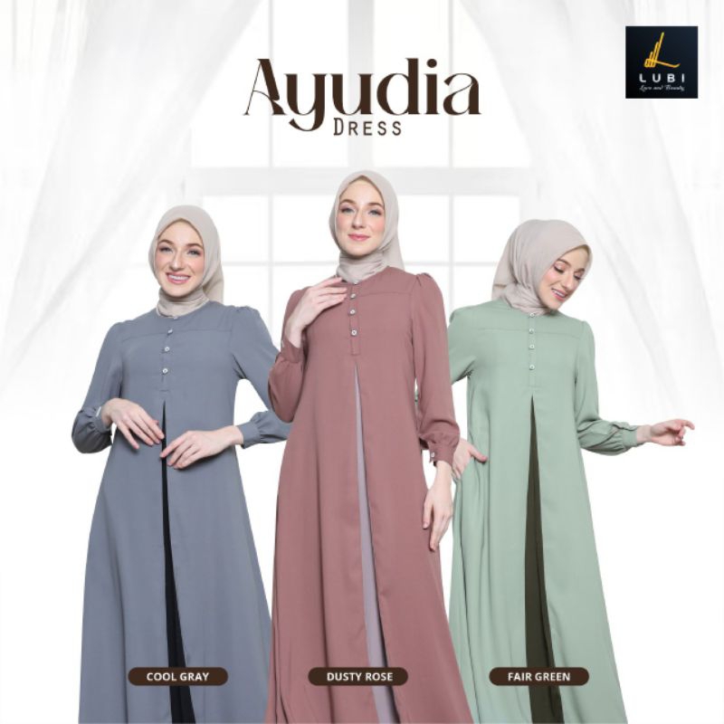 Ayudia Dress by Lubi | Gamis Lubi Terbaru | Gamis Lubi 2024 | Gamis Lubi Ayudia | Gamis Polos | Gami