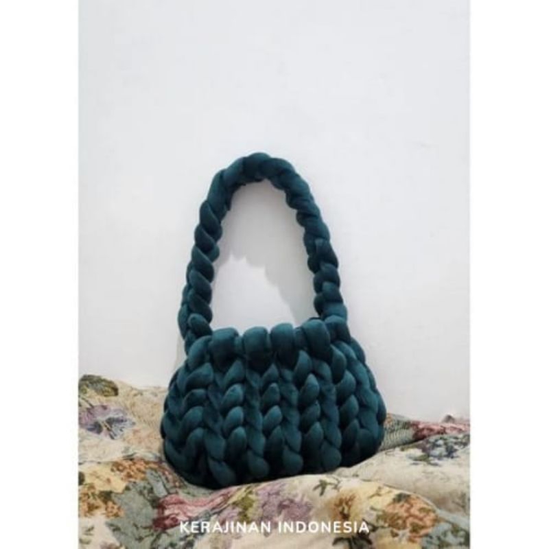 Pre Order - Tas wanita / Tas Murah / Chunky Velvet Yarn Bag / Tas Rajut / Tas Korea / Tas Viral / Ta