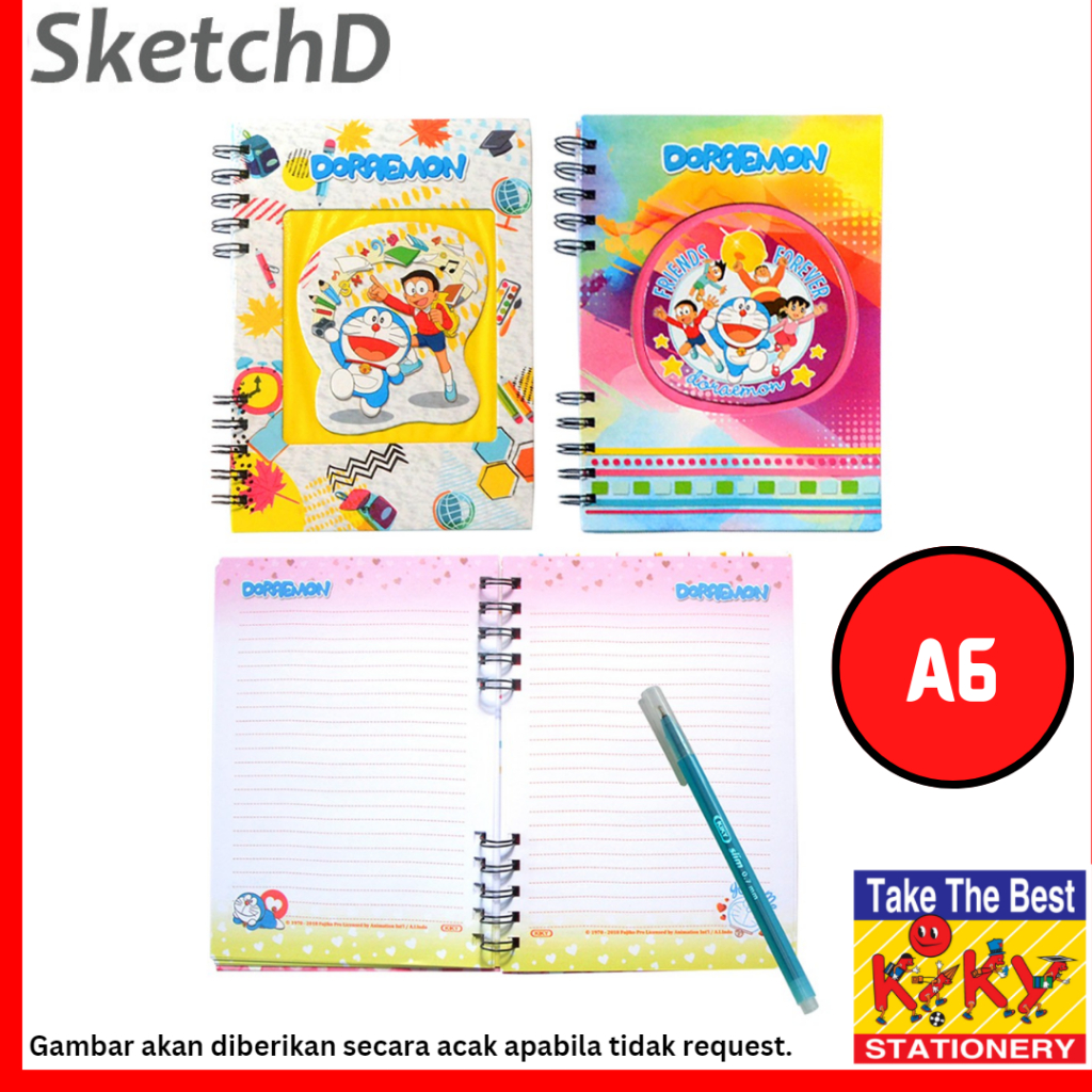 

Buku notes spiral sedang lucu A5 60 lembar Kiky Notebook Diary 21 x 16 cm