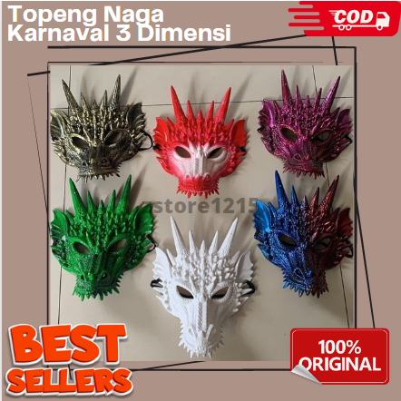 Topeng Cosplay Naga 3D Topeng Dragon Party Halloween Topeng Alat Peraga Impor
