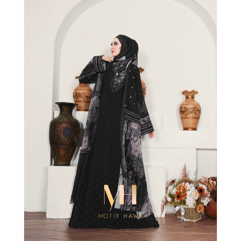 GAMIS SYARI SET KHIMAR  MARROCCO SERIES 3in1 MOTIFHAWA /BAJU SYARI SET KERUDUNG PREMIUM MOTIF HAWA B