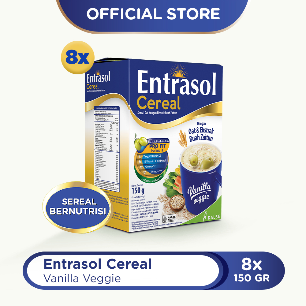 

8 Pack Entrasol Cereal Vanilla Veggie (5 Sachet @30gr)