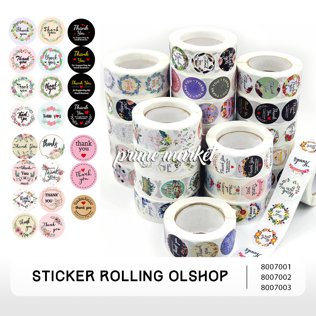 

Sticker Roll Olshop 500pcs Stiker Rolling Thank You Stiker Penutup Amplop Stiker Rolling Kemasan (8007001 8007002 8007003 8007006) Sticker Thank You Jualan Stiker Stoples