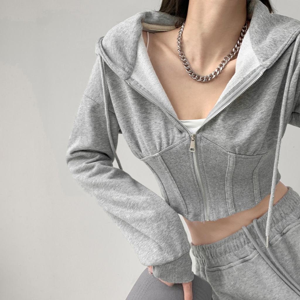 [Premium] Hoodie zipper/Hoodie korean style wanita/hoodie crop wanita