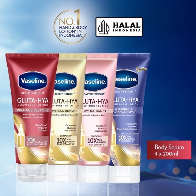 VASELINE Healthy Bright Gluta Hya Serum Brust Lotion 200ml/100ml Vaseline