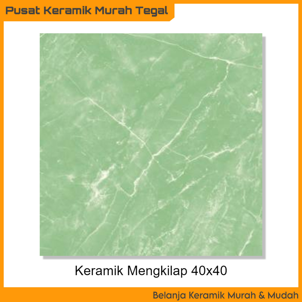 Keramik Lantai Mengkilap 40x40 Heliconia Green Motif Hijau (Tegal Brebes Pemalang Slawi)