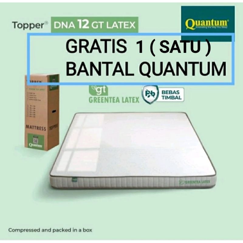 Quantum Topper Greentea Latex DNA 8 Cm / DNA 12 Cm 90 100 120 140 160 180 200 x 200 Cm kasur Mattres