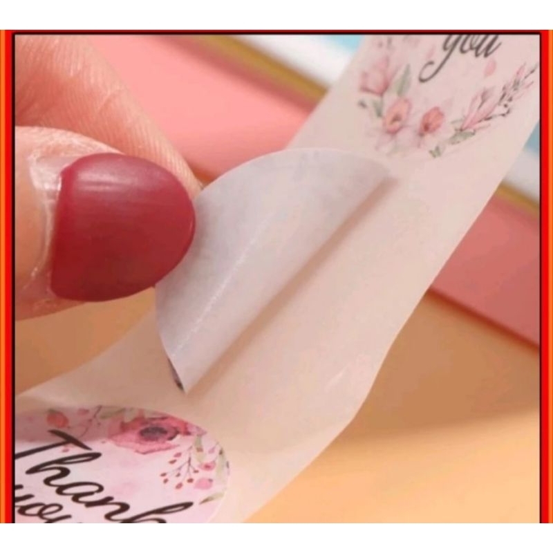

Stiker Sticker Label THANK YOU FLORAL 8 Design Bulat 2.5cm Olshop 1pcs